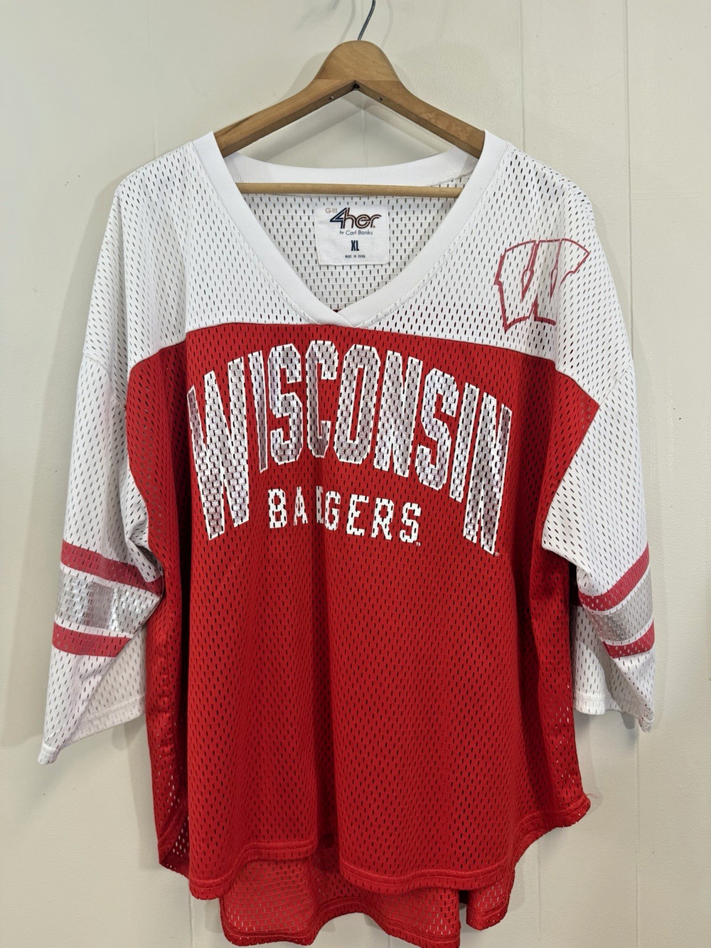 Wisconsin Badgers Jersey Womens Size XL GIII Carl Banks Mesh Football NCAA